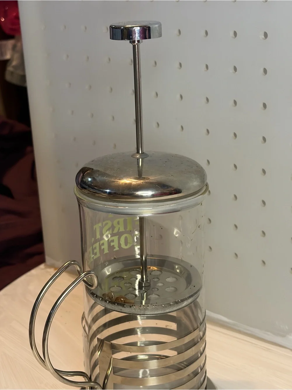 Glass French Press Coffee Maker with Light Green 